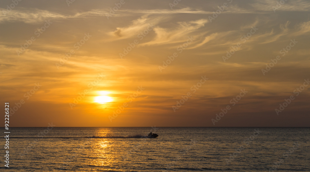 beautiful sunset on the sea