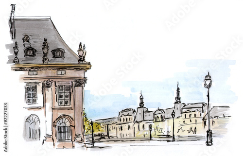 Photography Sketch of Paris street