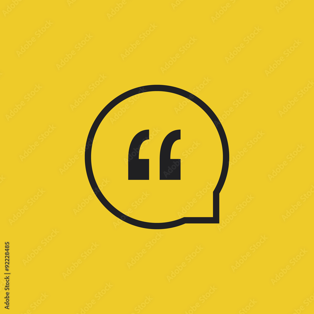 Quote Icon Vector on a Yellow Background Quote Icon Vector on a Yellow Background