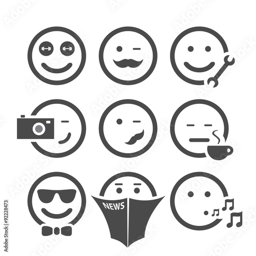 Emoticon Set with Different Gestures