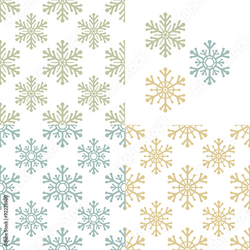 repeating pattern set with snowflakes