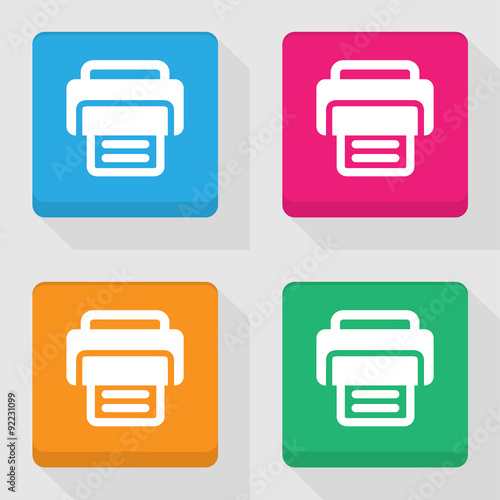Printer icons set great for any use. Vector EPS10.