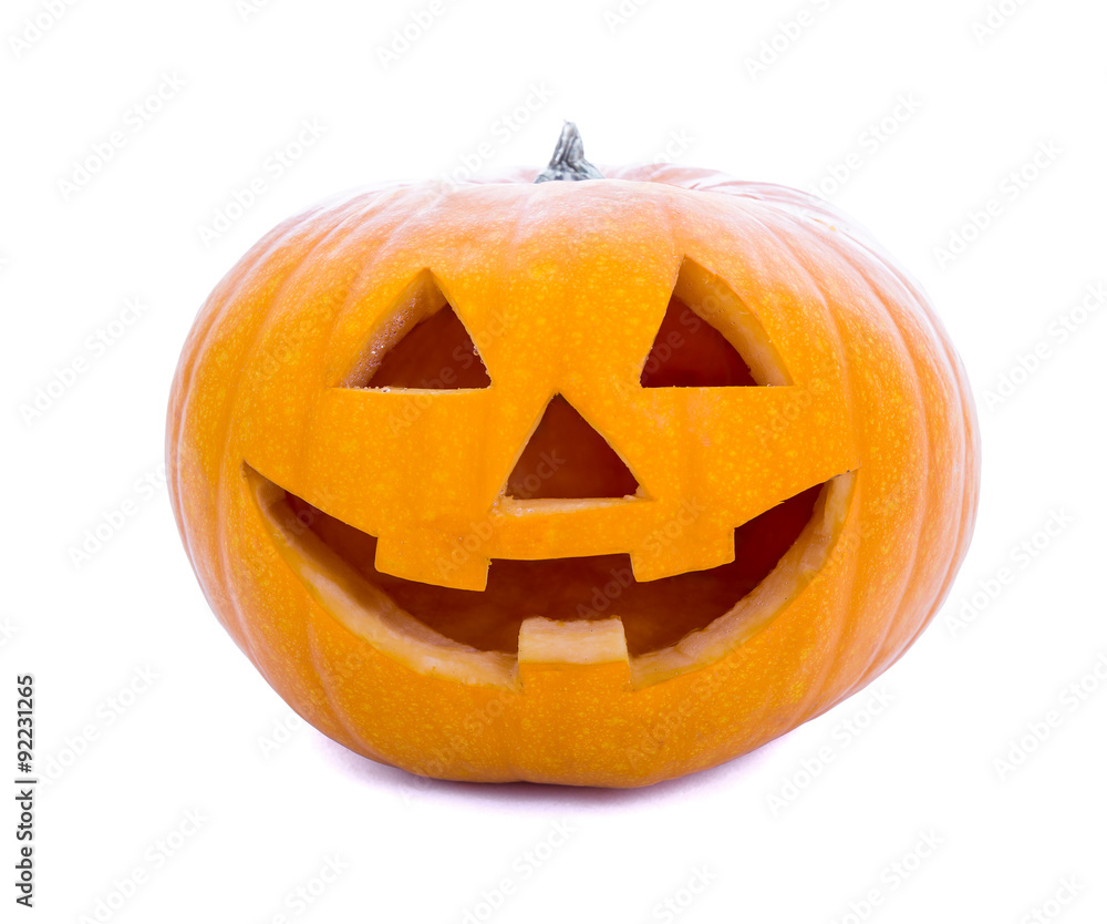 Halloween concept - pumpkin Jack-O-Lantern isolated on white Halloween concept - pumpkin Jack-O-Lantern isolated on white