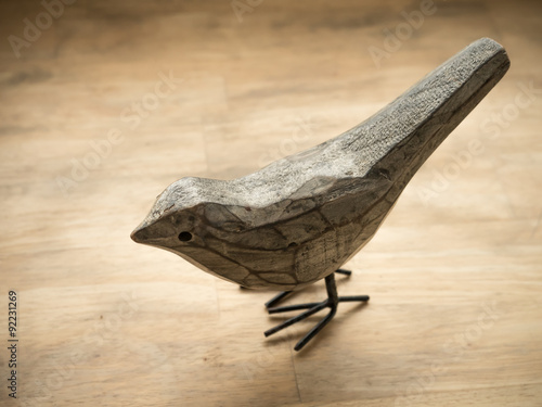 wooden bird sculpture