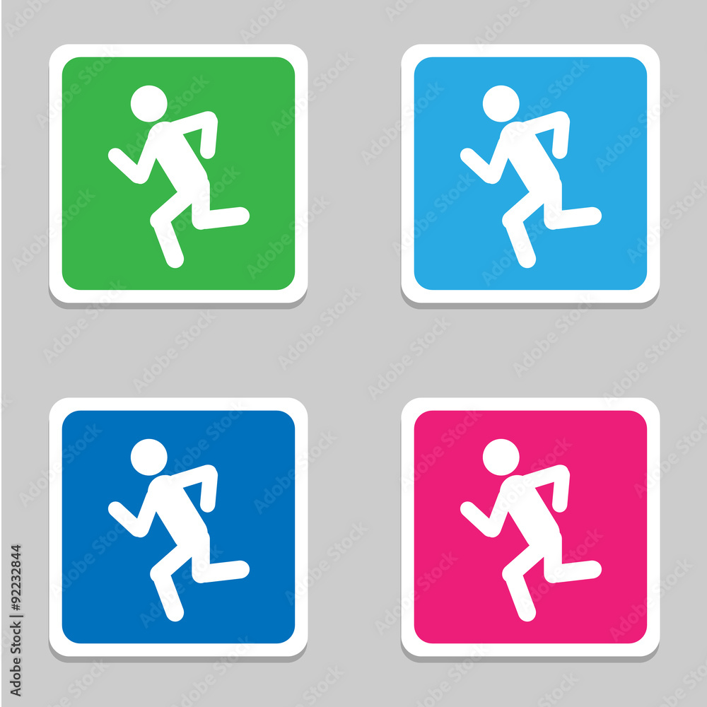 Run icons set great for any use. Vector EPS10.