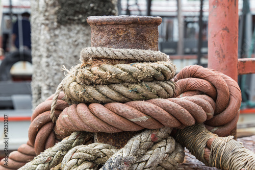 Rope textures on harbor