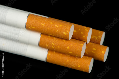 Cigarettes on Black Background