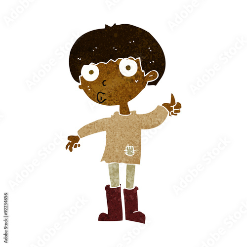 cartoon boy asking question