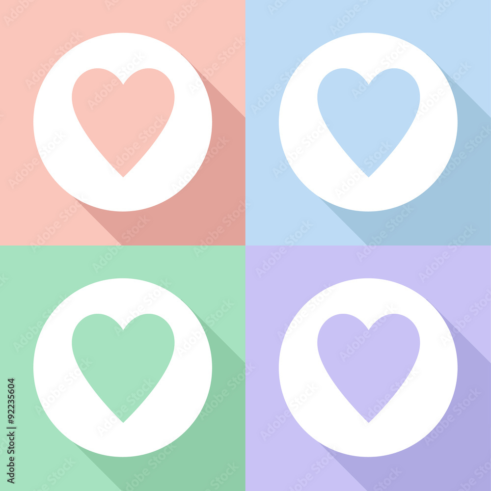 Heart icons set great for any use. Vector EPS10.
