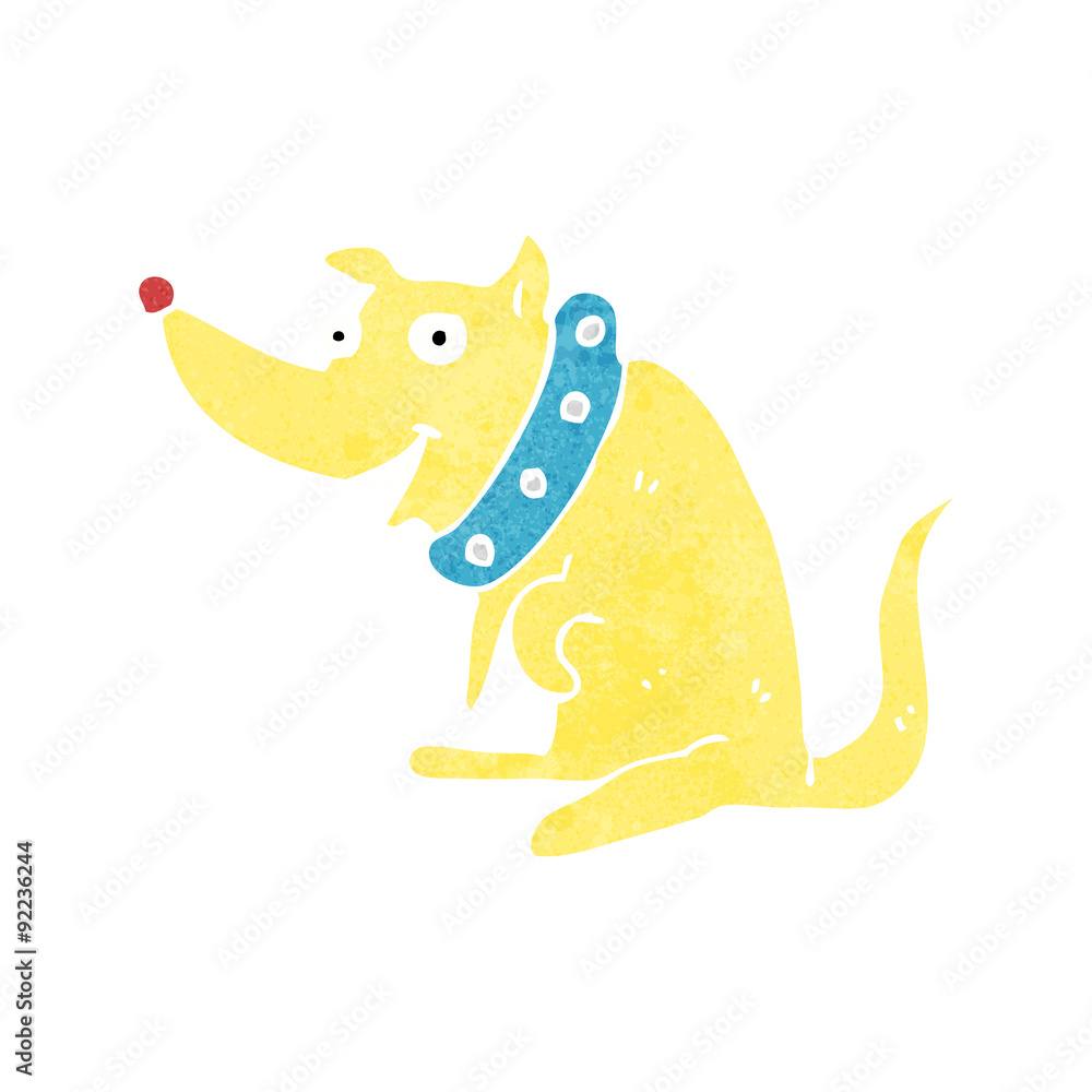 Fototapeta premium cartoon happy dog in big collar