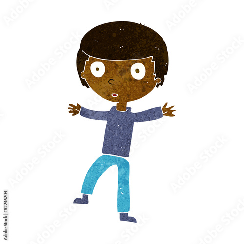 cartoon startled boy