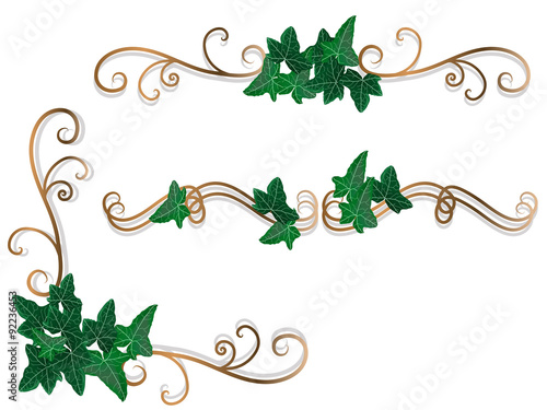 Borders with ivy leaves