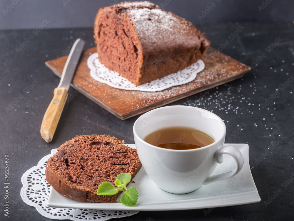 Polish cake for Christmas and cup of tea Polish cake for Christmas and cup of tea