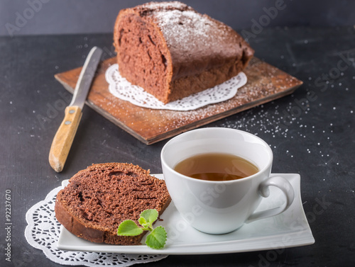 Polish cake for Christmas and cup of tea