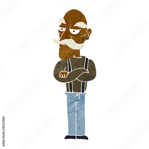 cartoon bored old man