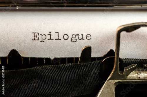 Fotografi Epilogue text written by old typewriter