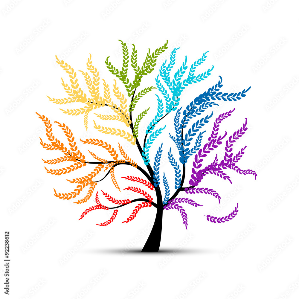 Fototapeta premium Art tree colorful for your design