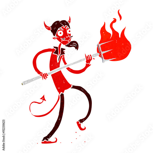 cartoon devil with pitchfork