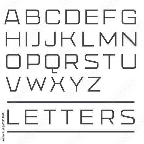 Modern slim font. Elegant square letters