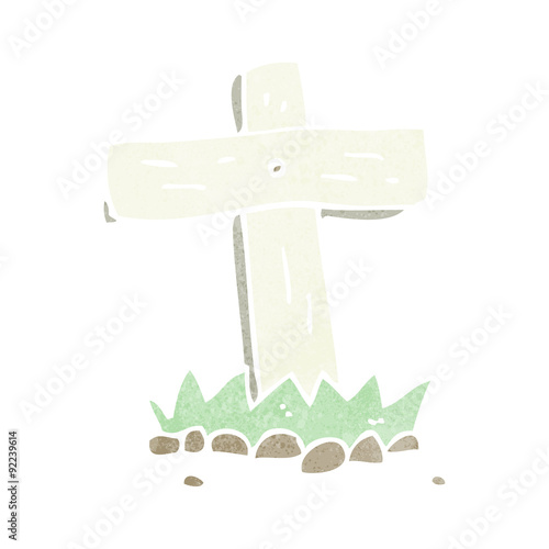 cartoon wooden cross grave