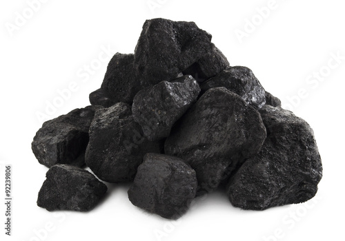 Coal stack on white