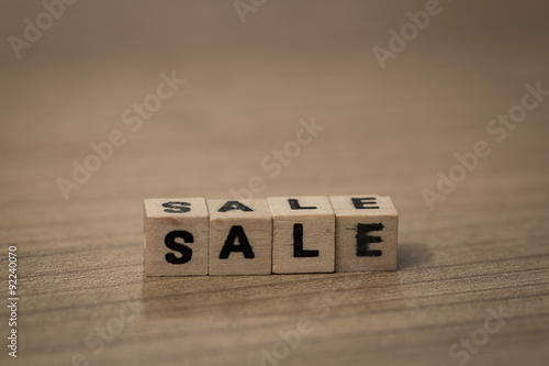 Sale in wooden cubes