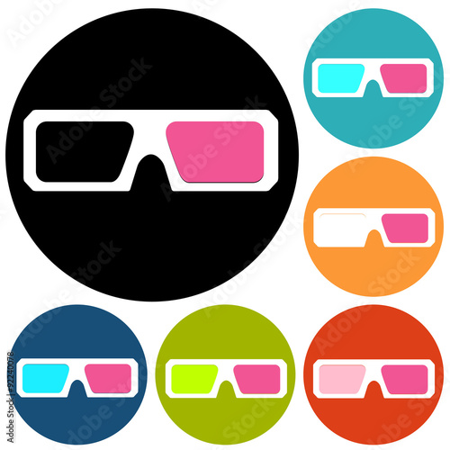 3d glasses icons