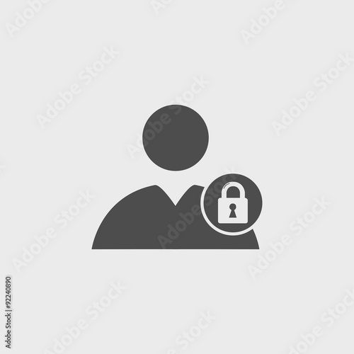 User icon, lock icon