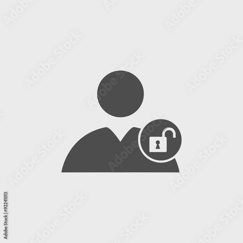 User icon, lock icon