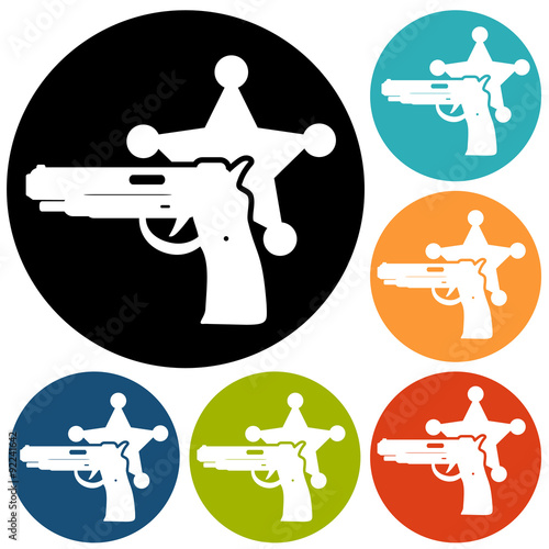 Vector illustration of isolated modern police icon