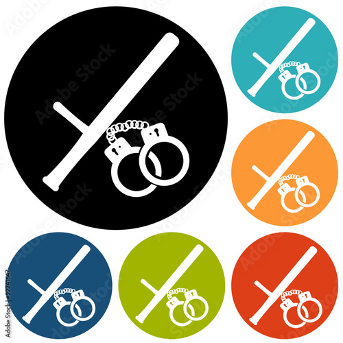 Vector illustration of isolated modern police icon