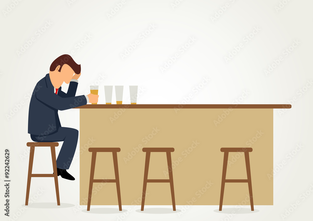Fototapeta premium Drunk Businessman