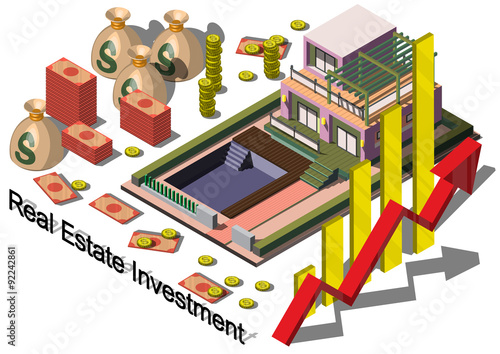 illustration of info graphic real estate investment concept in isometric graphic