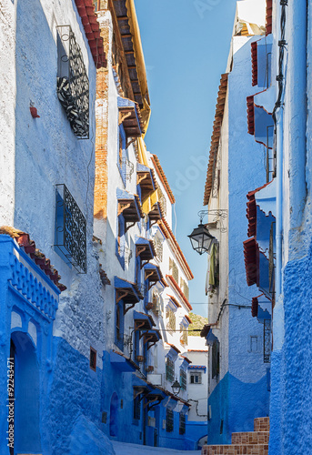 Typical blue and white buil...