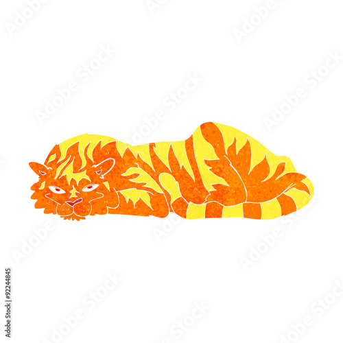 cartoon resting tiger