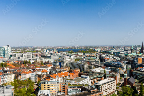 Aerial view of Hamburg city center, Germany © Björn Alberts