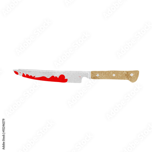 cartoon bloody kitchen knife