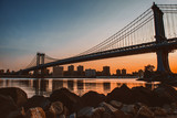 New York,Brooklyn Bridge at sunrise