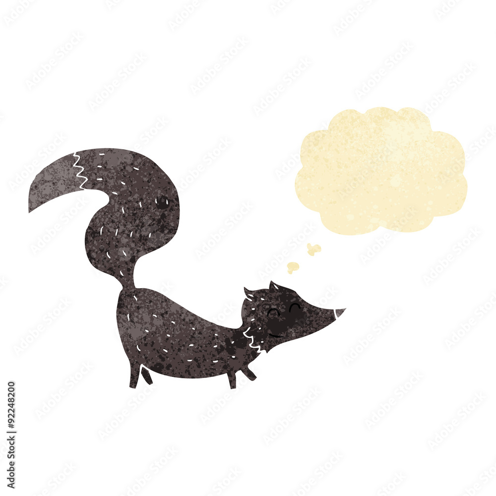Obraz cartoon little wolf cub with thought bubble