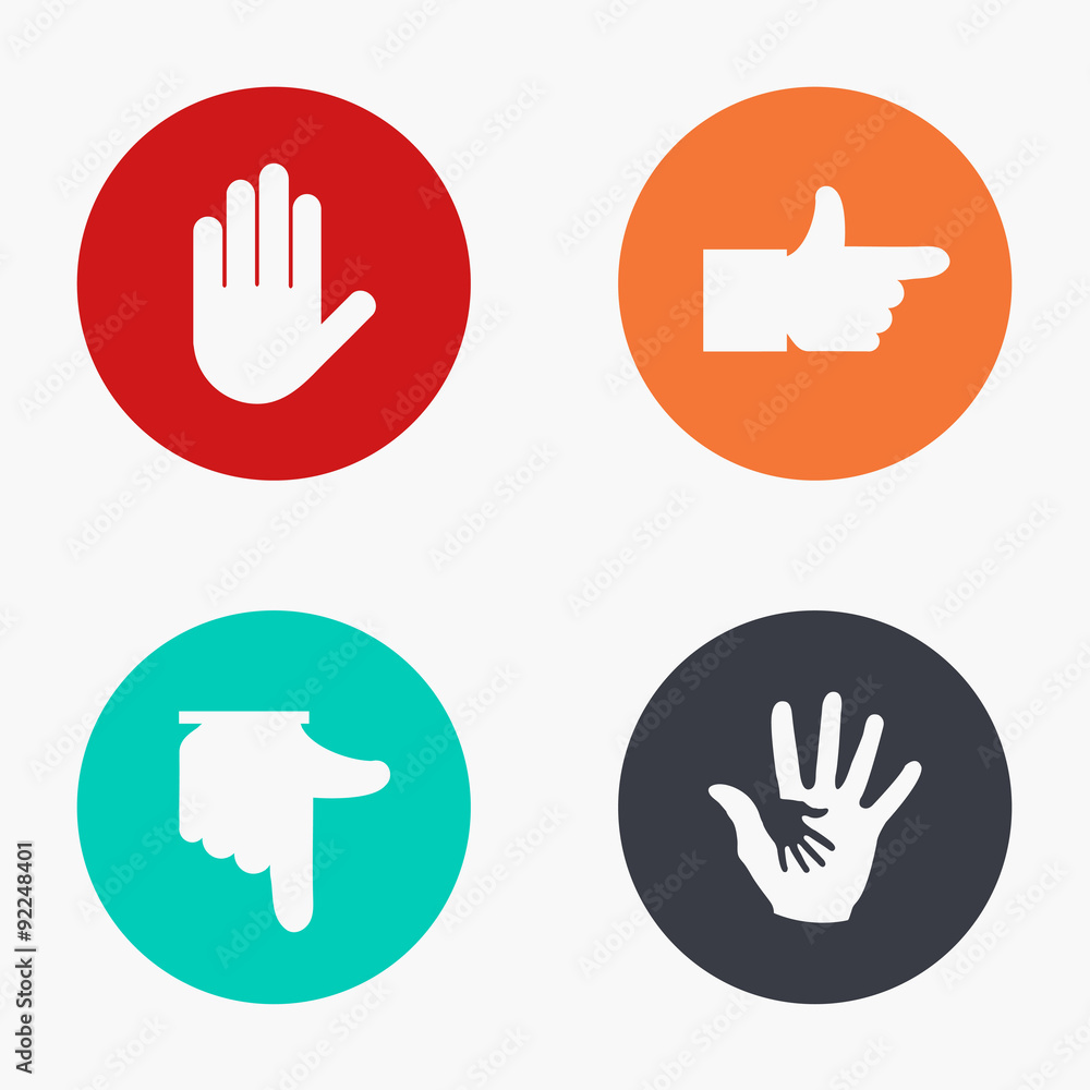 Fototapeta premium Vector modern hand colorful icons set 