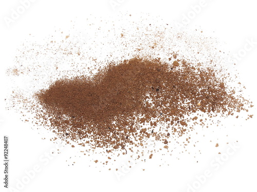 macro pile dirt isolated on white background, with clipping path