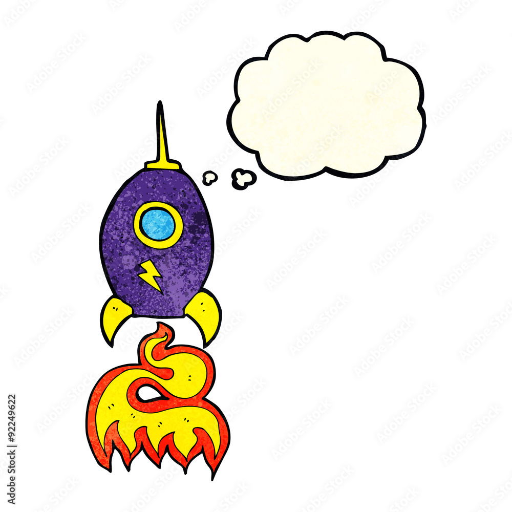 cartoon spaceship with thought bubble cartoon spaceship with thought bubble