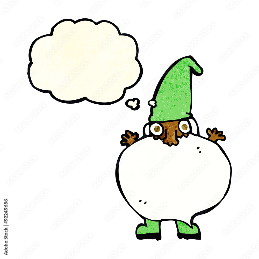 cartoon tiny santa with thought bubble cartoon tiny santa with thought bubble