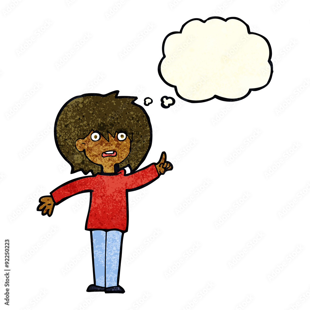 cartoon woman asking question with thought bubble cartoon woman asking question with thought bubble