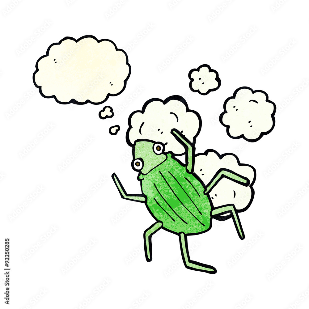 cartoon bug with thought bubble cartoon bug with thought bubble