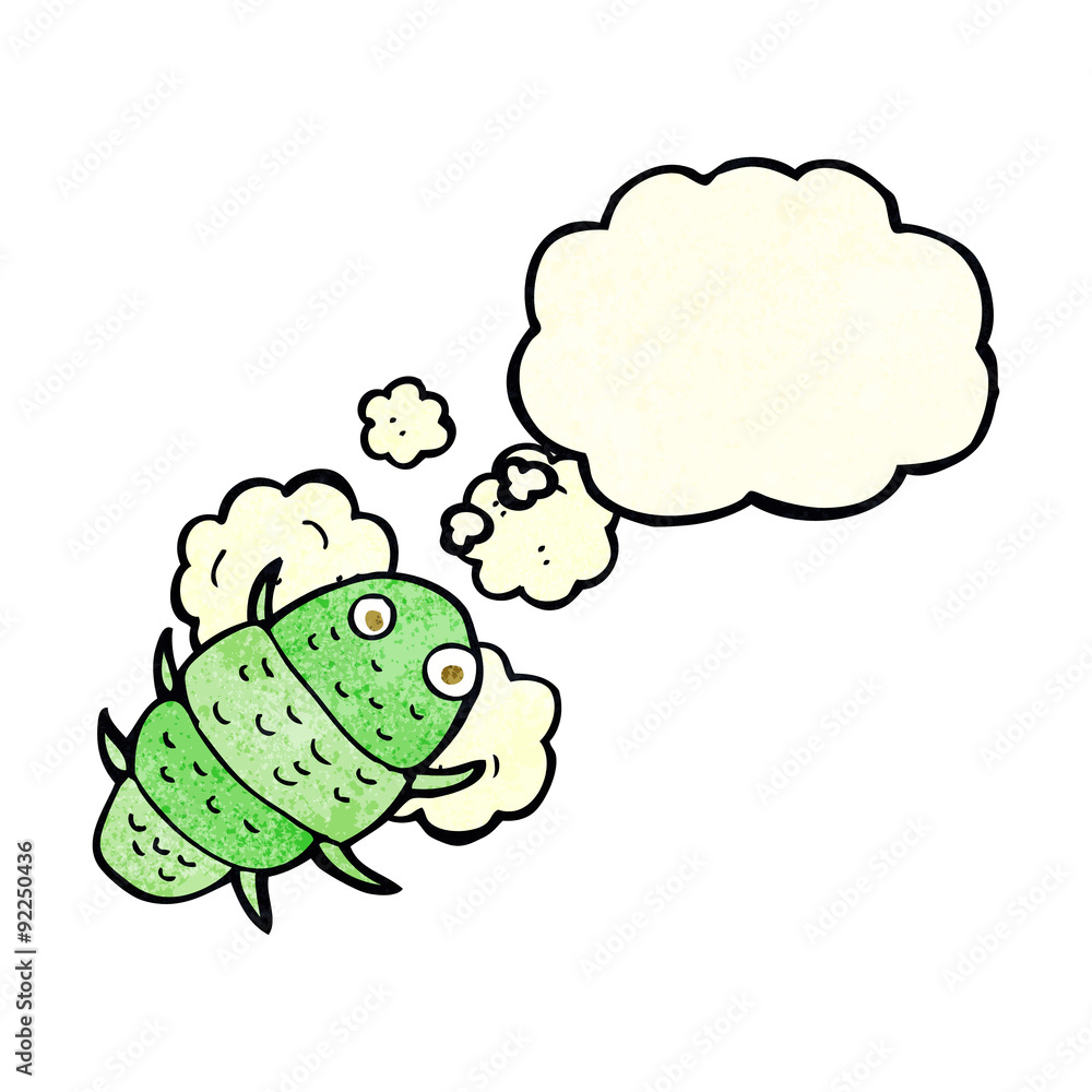 cartoon bug with thought bubble cartoon bug with thought bubble