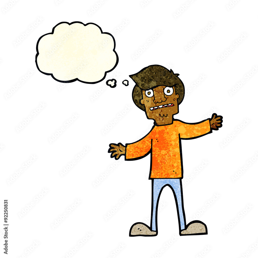 cartoon surprised man with thought bubble cartoon surprised man with thought bubble