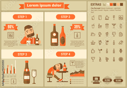 Drink flat design Infographic Template