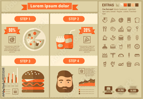 Fast food flat design Infographic Template