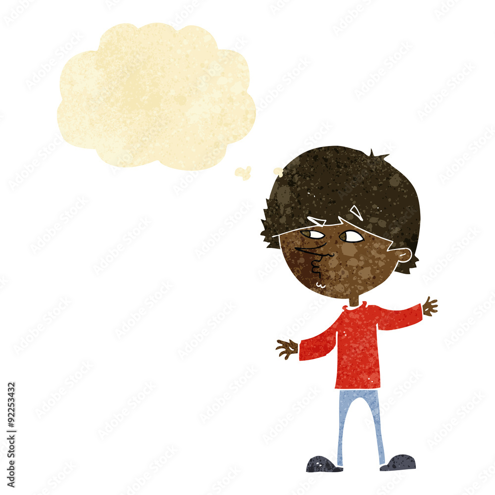 cartoon curious man with thought bubble cartoon curious man with thought bubble